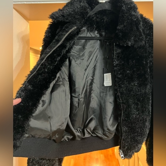 Cozy teddy/Faux fur bomber coat, Rag & Bone *mob wife look* - Picture 4 of 11
